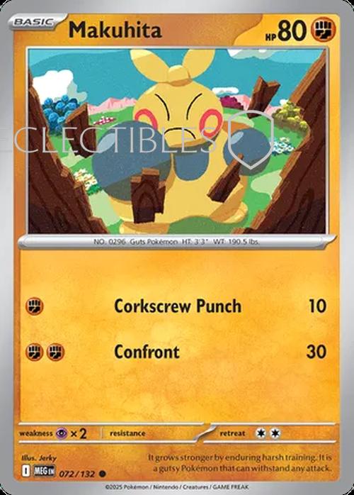 Pokemon Mega Evolutions 072/132 Makuhita Reverse Holo