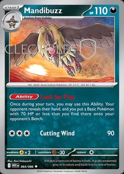 Pokemon White Flare 064/086 Mandibuzz Reverse Holo
