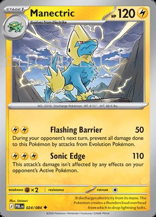 Pokemon pitch black 024/84 Manectric Reverse Holo