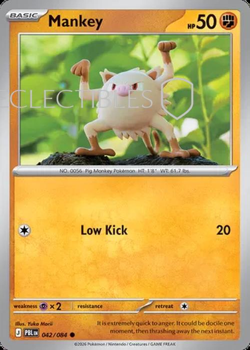 Pokemon pitch black 042/84 Mankey Reverse Holo