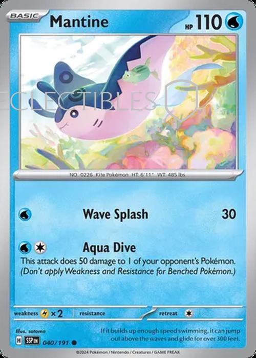Pokemon Surging Sparks 040/191 Mantine Reverse Holo