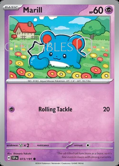 Pokemon Surging Sparks 073/191 Marill Reverse Holo