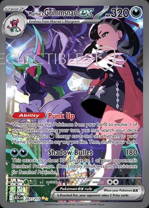 Pokemon Ascended Heroes 287/217 Marnies Grimmsnarl ex