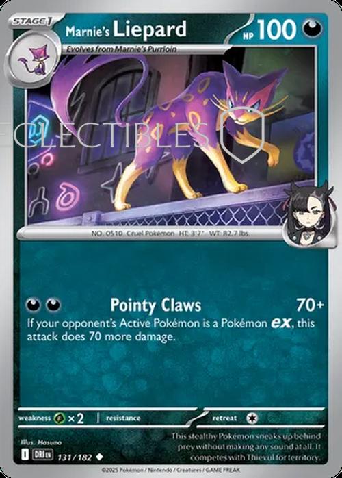 Pokemon Destined Rivals 131/182 Marnies Liepard Reverse Holo