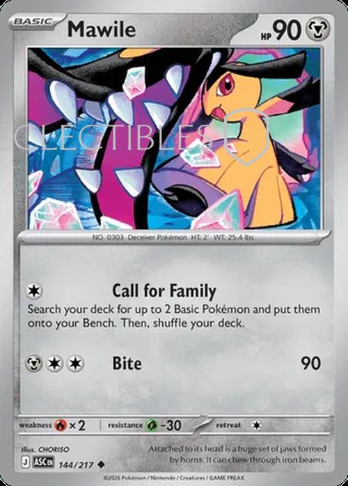 Pokemon Ascended Heroes 144/217 Mawile Reverse Holo
