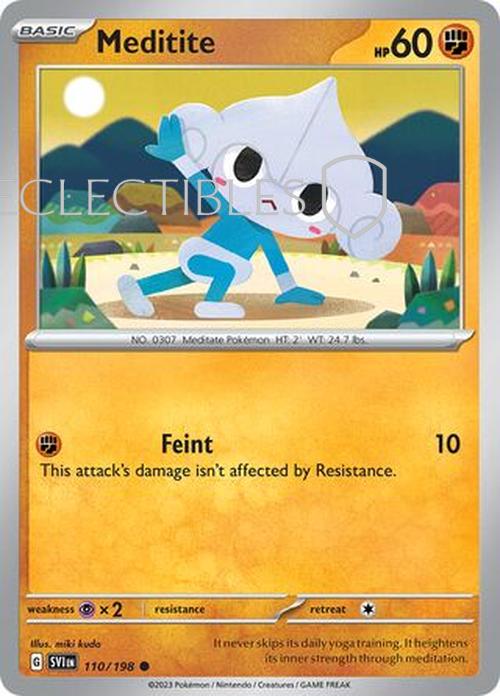 Pokemon Scarlet & Violet 110/198 Meditite  Reverse Holo