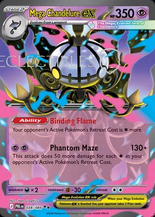 Pokemon pitch black 038/84 Mega Chandelure ex