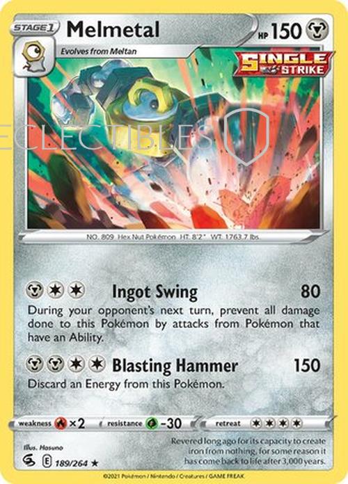 Pokemon Fusion Strike 189/264 Melmetal Reverse Holo