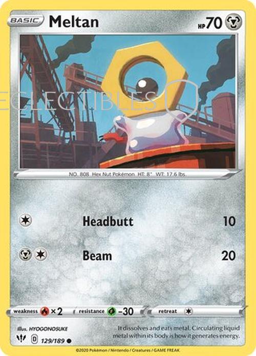 Pokemon Darkness Ablaze 129/189 Meltan  Reverse Holo