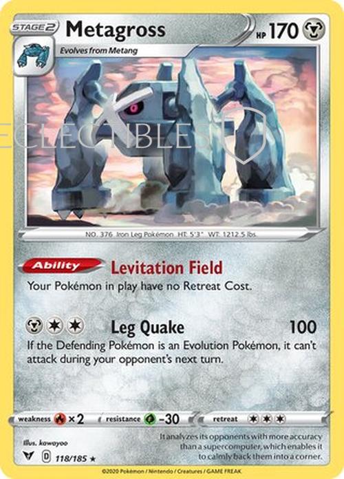 Pokemon Vivid Voltage 118/185 Metagross Reverse Holo