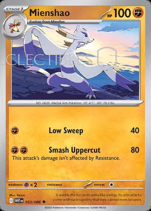 Pokemon White Flare 053/086 Mienshao Reverse Holo