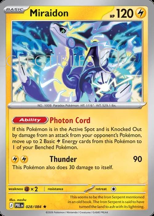 Pokemon pitch black 028/84 Miraidon Reverse Holo