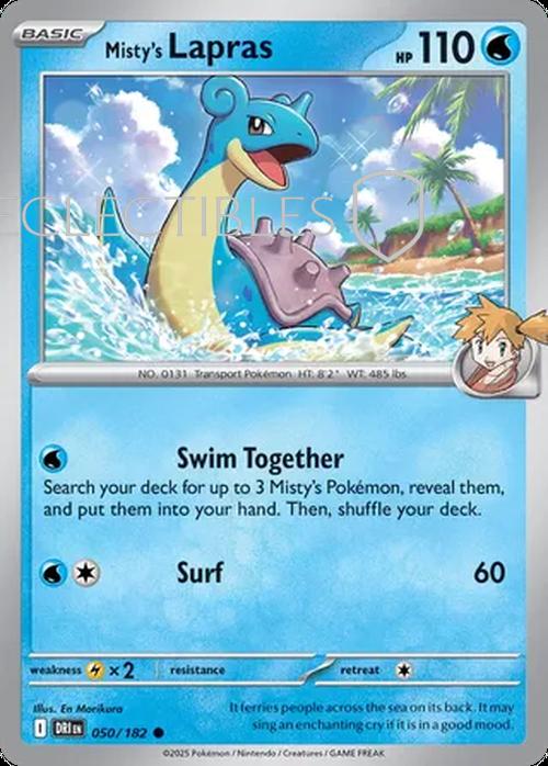 Pokemon Destined Rivals 050/182 Mistys Lapras Reverse Holo