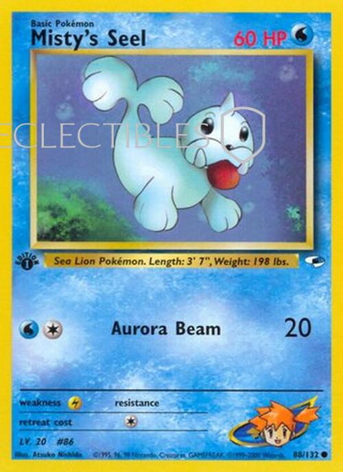 Pokemon Gym Heroes 088/132 Misty's Seel  Reverse Holo