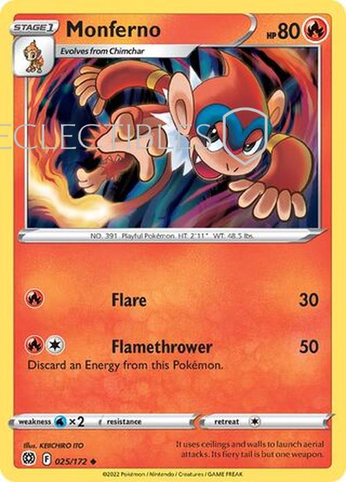 Pokemon Brilliant Stars 025/172 Monferno Reverse Holo