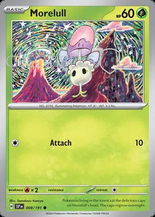Pokemon Surging Sparks 008/191 Morelull  Reverse Holo