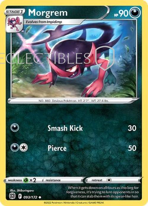 Pokemon Brilliant Stars 093/172 Morgrem Reverse Holo