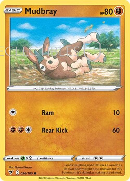Pokemon Vivid Voltage 096/185 Mudbray Reverse Holo