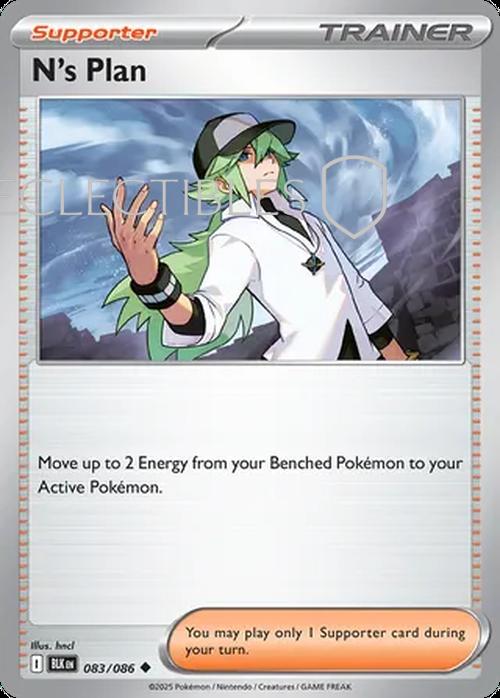 Pokemon Black Bolt 083/086 Ns Plan Reverse Holo