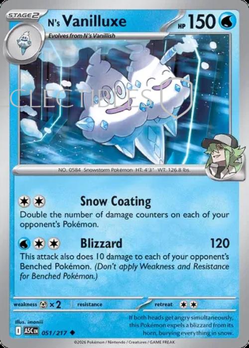 Pokemon Ascended Heroes 051/217 Ns Vanilluxe Reverse Holo