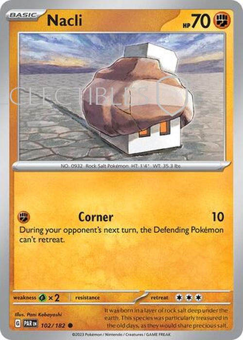 Pokemon Paradox Rift 102/182 Nacli Reverse Holo