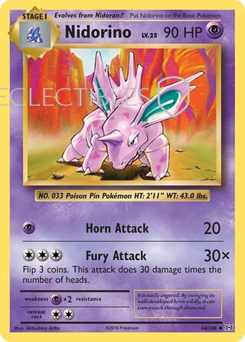 Pokemon evolutions 044/108 Nidorino  Reverse Holo