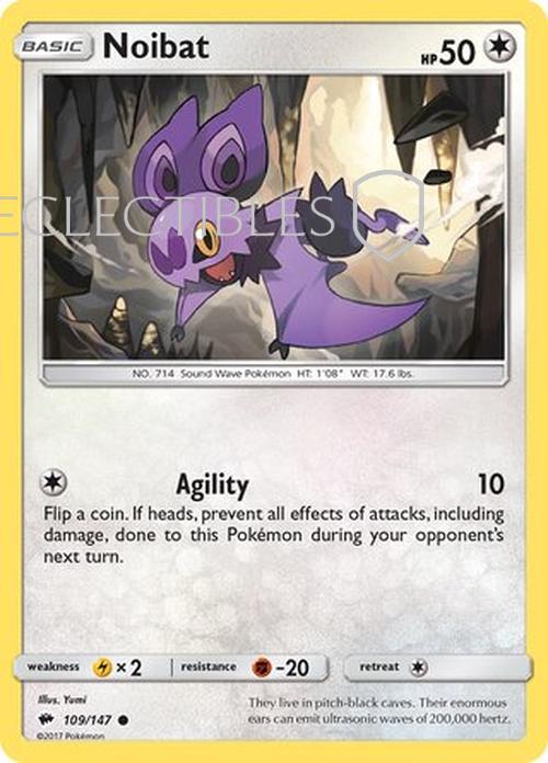 Pokemon Burning Shadows 109/147 Noibat Reverse Holo