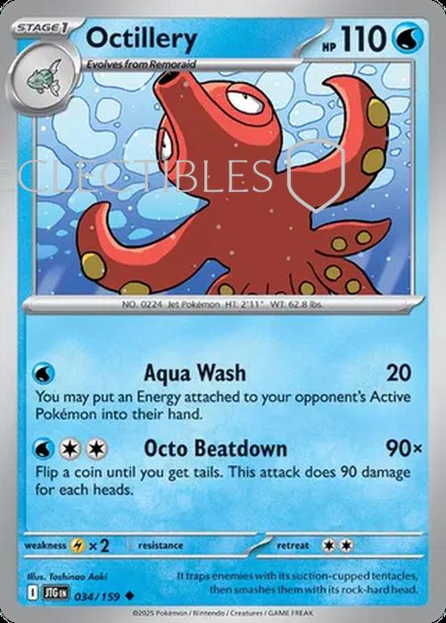 Pokemon Journey Together 034/159 Octillery Reverse Holo