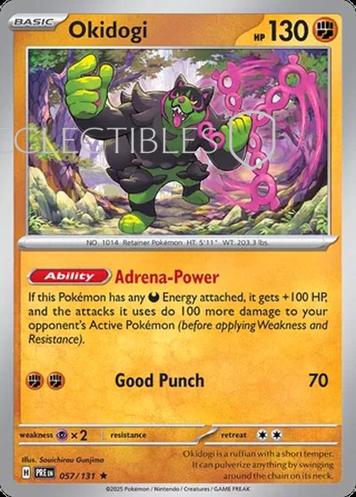 Pokemon Prismatic Evolutions 057/131 Okidogi Holo