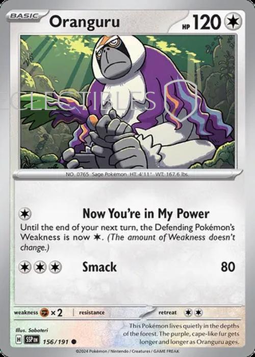 Pokemon Surging Sparks 156/191 Oranguru Reverse Holo
