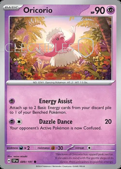 Pokemon Surging Sparks 089/191 Oricorio  Reverse Holo