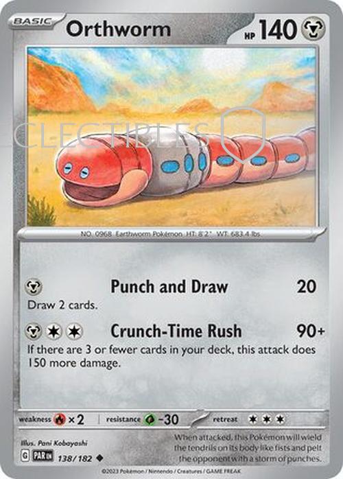 Pokemon Paradox Rift 138/182 Orthworm Reverse Holo