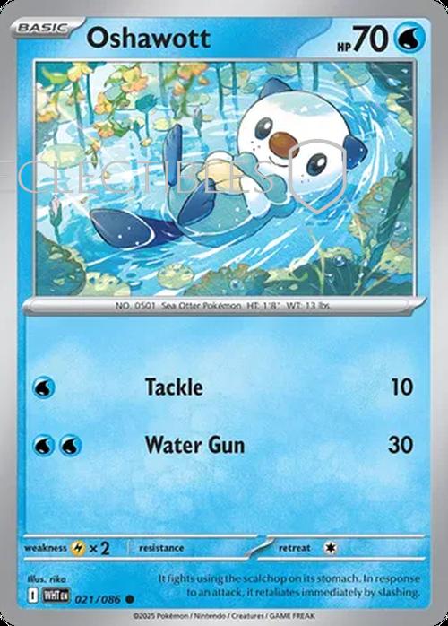 Pokemon White Flare 021/086 Oshawott Reverse Holo