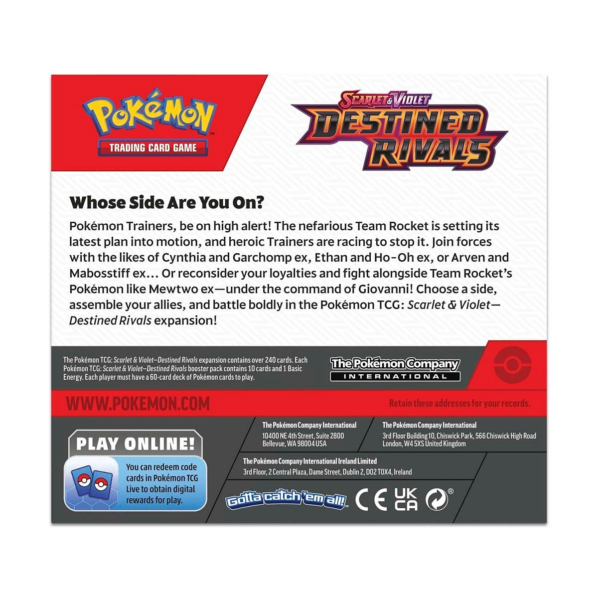 Pokemon Destined Rivals Booster Display Box (36 Packs)