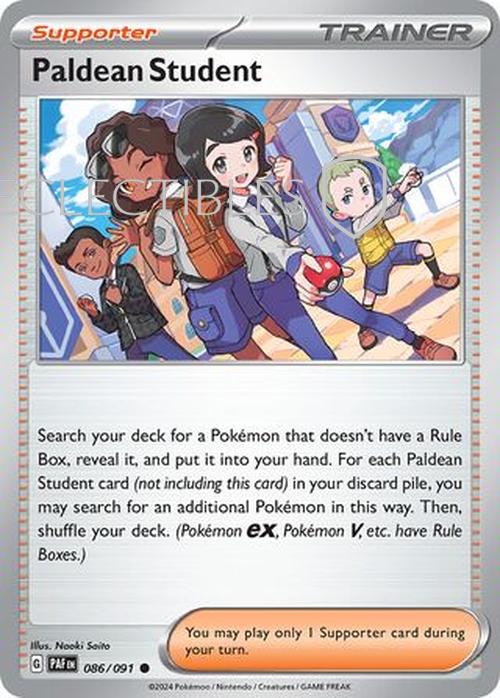 Pokemon Paldean Fates 086/91 Paldean Student Reverse Holo