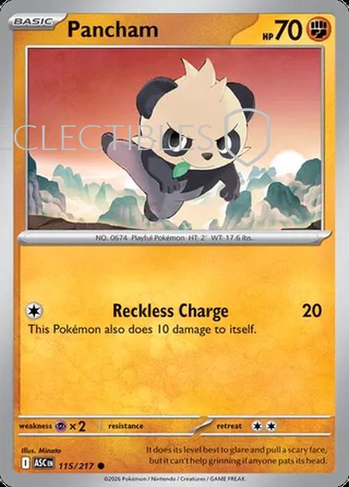 Pokemon Ascended Heroes 115/217 Pancham Reverse Holo