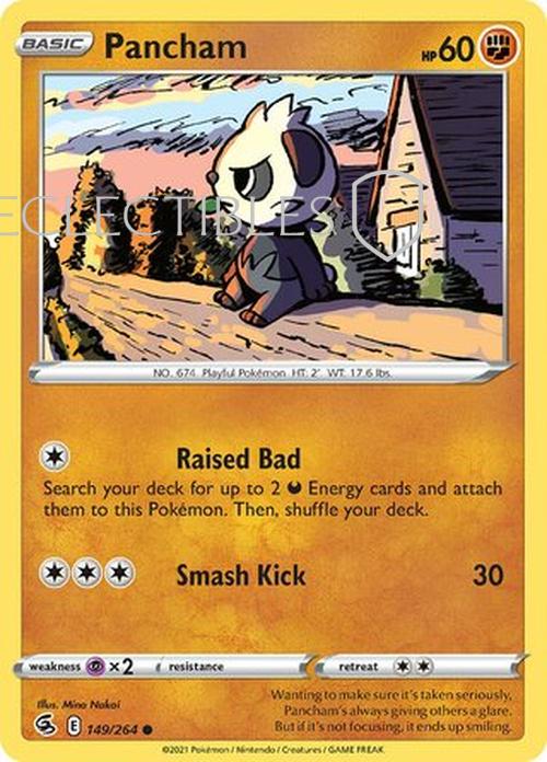 Pokemon Fusion Strike 149/264 Pancham  Reverse Holo