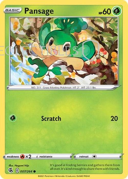 Pokemon Fusion Strike 007/264 Pansage Reverse Holo