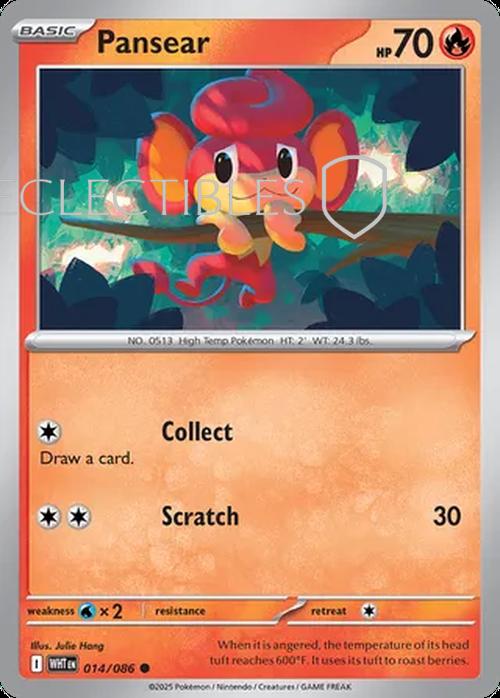 Pokemon White Flare 014/086 Pansear Reverse Holo