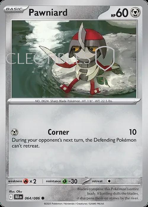 Pokemon Black Bolt 064/086 Pawniard Reverse Holo