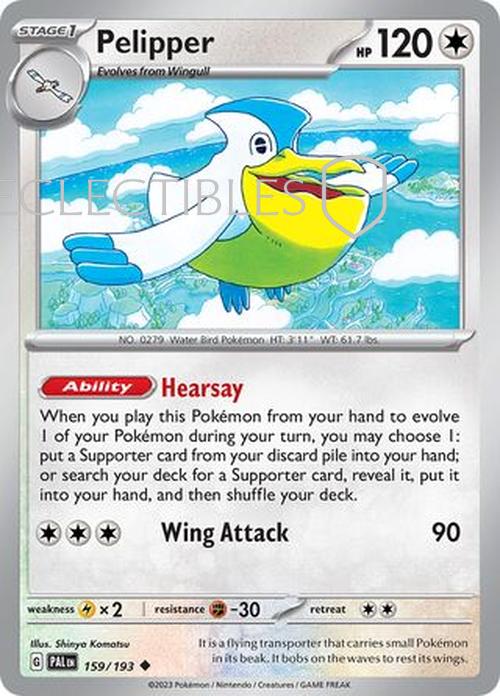 Pokemon Paldea Evolved 159/193 Pelipper Reverse Holo