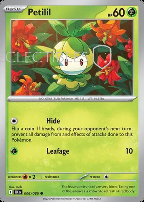 Pokemon Black Bolt 006/086 Petilil Reverse Holo