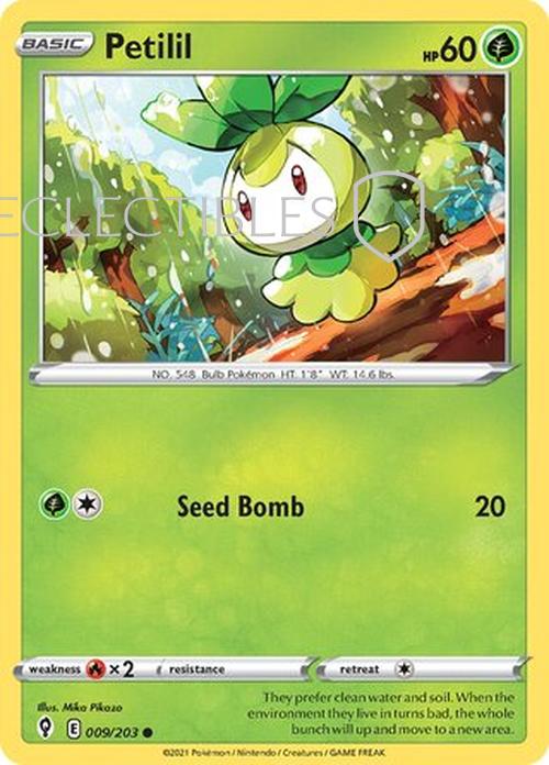 Pokemon Evolving Skies 009/203 Petilil  Reverse Holo