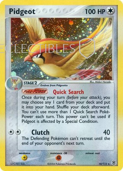 Pokemon EX FireRed & LeafGreen 010/112 Pidgeot Reverse Holo