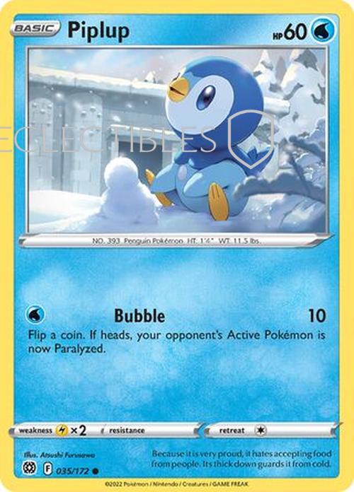 Pokemon Brilliant Stars 035/172 Piplup  Reverse Holo