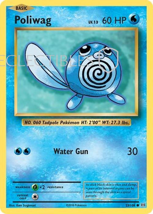 Pokemon evolutions 023/108 Poliwag  Reverse Holo