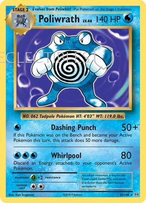 Pokemon evolutions 025/108 Poliwrath Reverse Holo