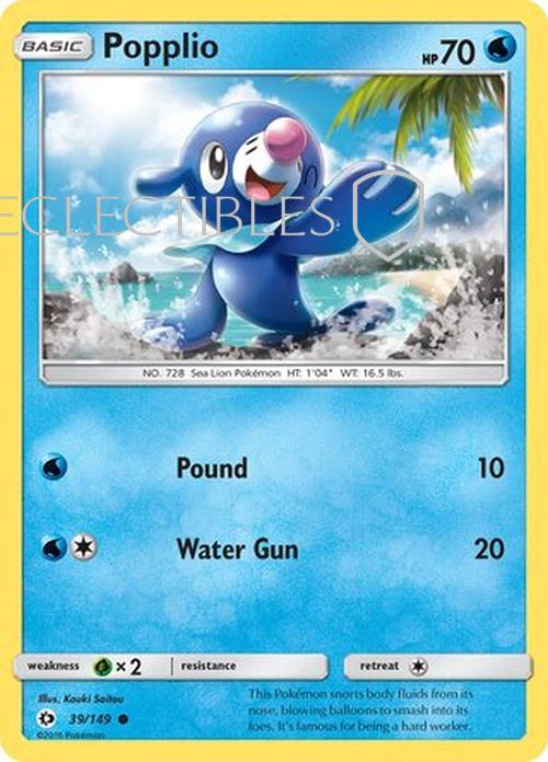 Pokemon Sun & Moon 039/149 Popplio  Reverse Holo