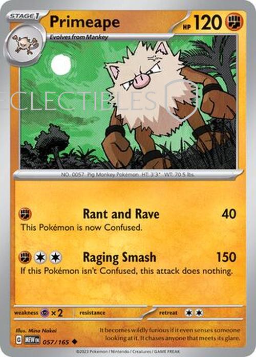 Pokemon Scarlet & Violet 151 057/165 Primeape  Reverse Holo
