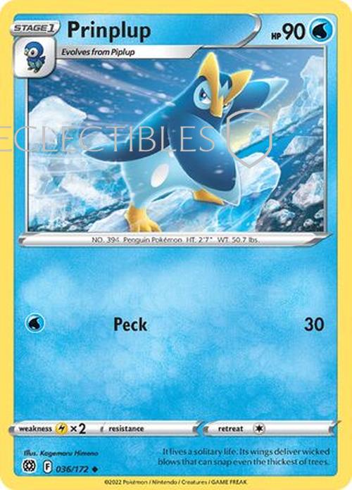 Pokemon Brilliant Stars 036/172 Prinplup  Reverse Holo